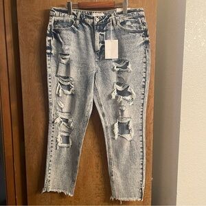 KanCan Collie High Rise Distressed Medium Wash Jeans Sz 15/31